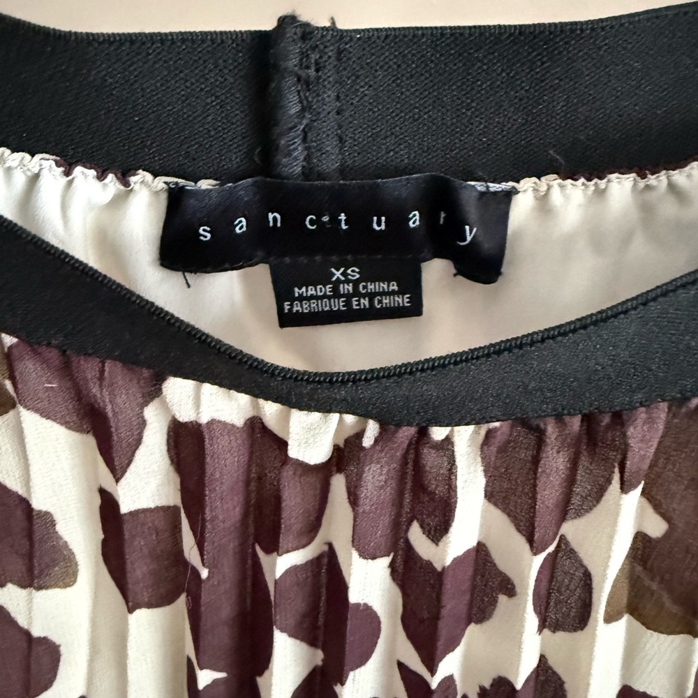 Sanctuary Leopard Pleated Midi Skirt XS Brown Cream Animal Print - Picture 6 of 11